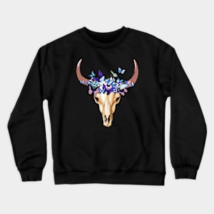 Cow skull floral 9 Crewneck Sweatshirt